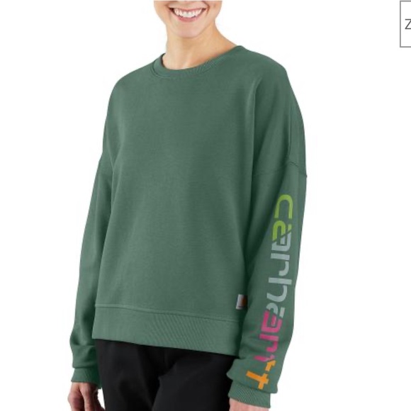 Carhartt Tops - Carhartt Women's Tencel Fiber Series Loose Fit Sleeve Graphic Sweatshirt Balsam